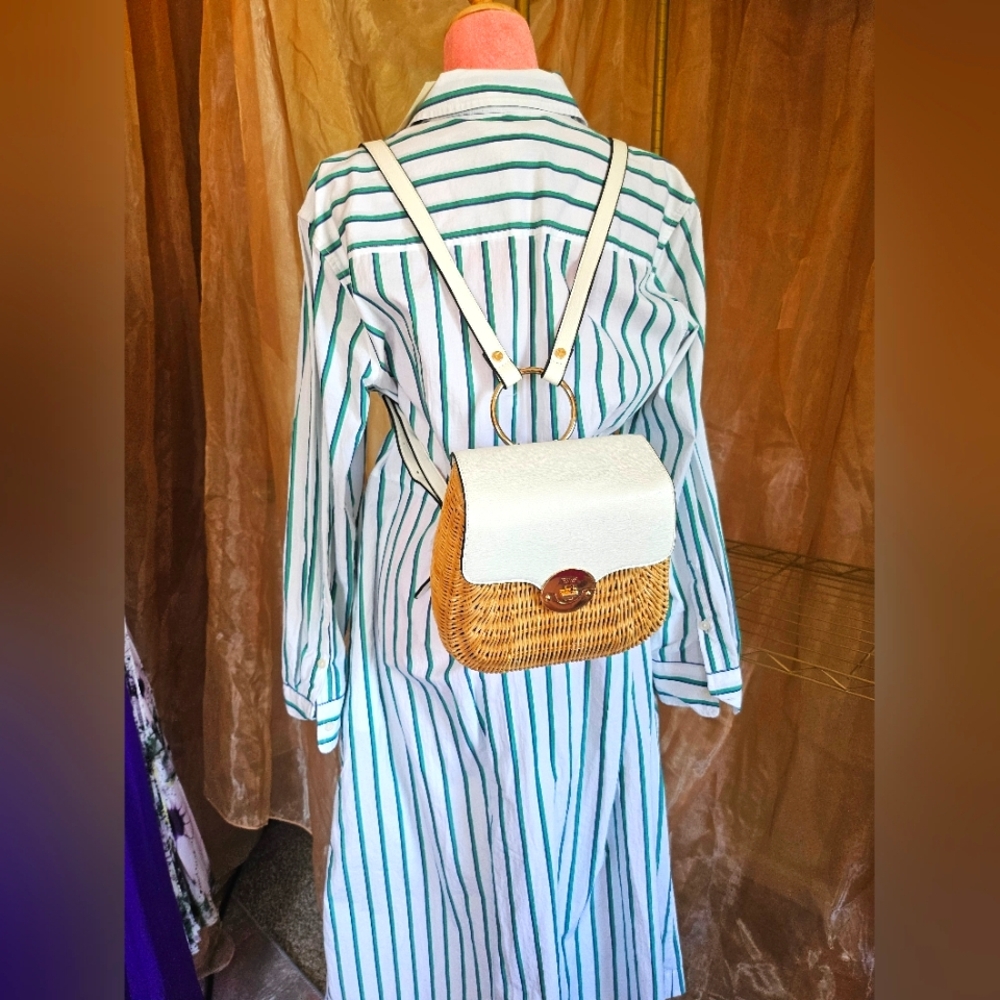 3pc Set Picnic Basket Dune Backpack Cotton Summer Dress NWT Butterfly Earrings